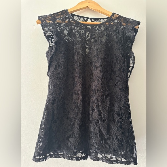 White House Black Market black lace top size 4 - Picture 1 of 5